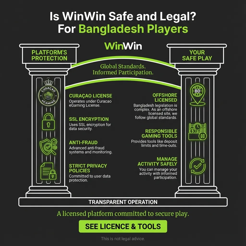 Is WinWin safe and legal for Bangladesh players? License and security explained