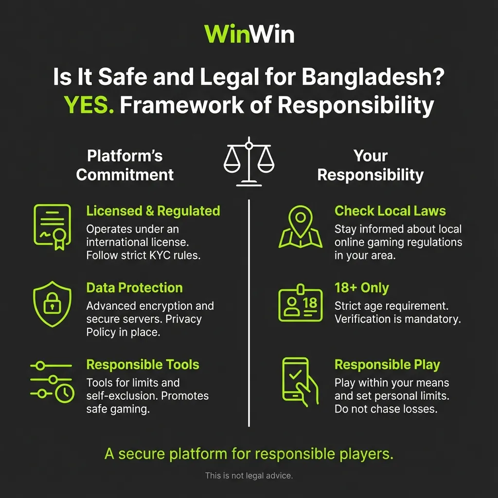 Is WinWin betting safe and legal for Bangladesh? Licensing and data protection