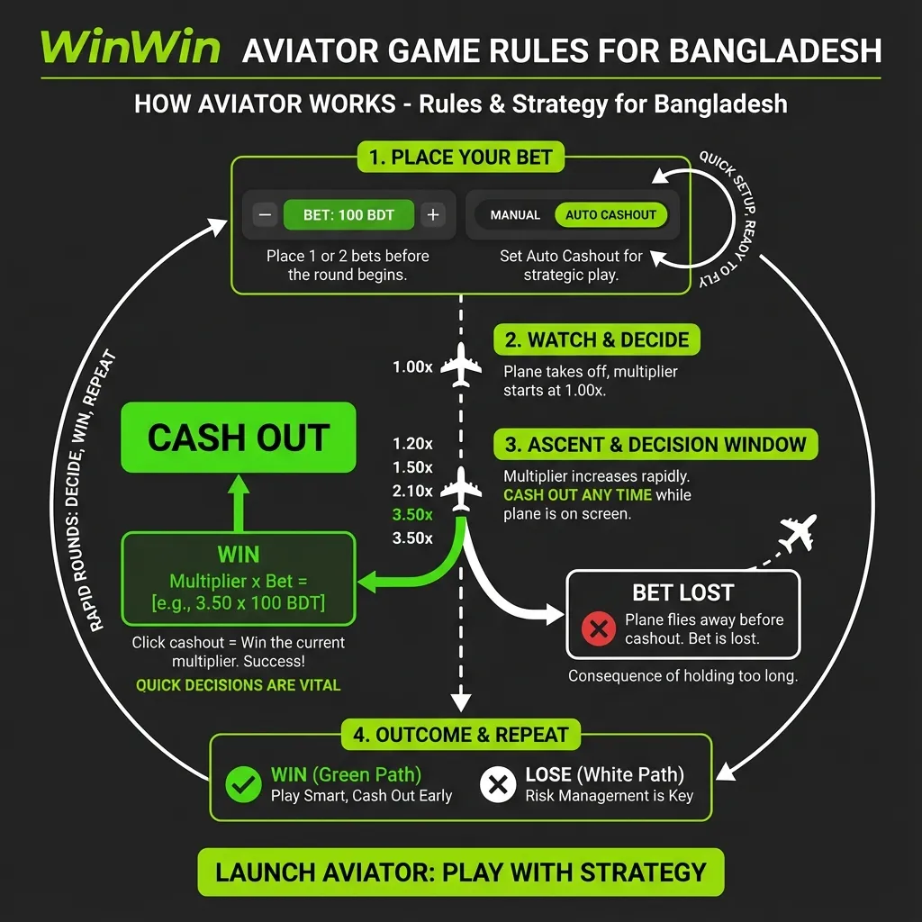 How the WinWin Aviator crash game works - multipliers and cash out explained