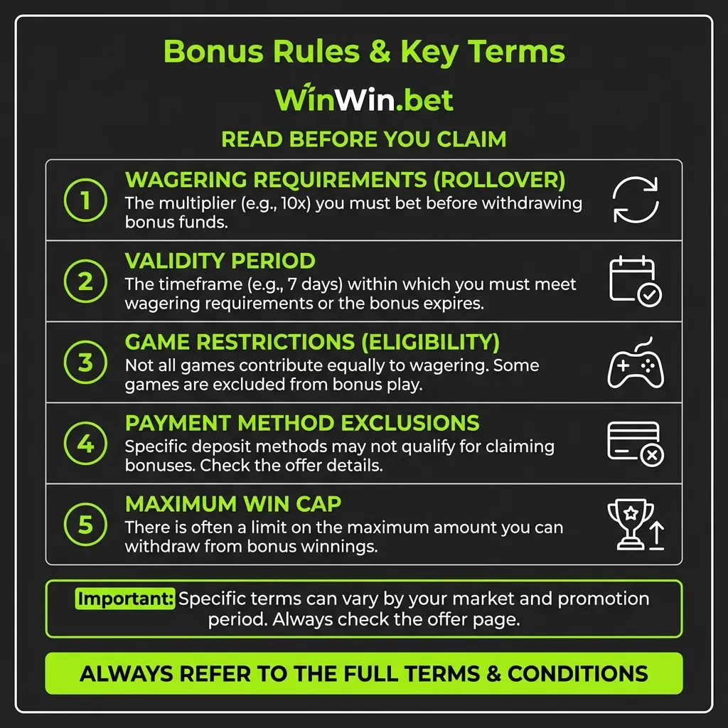 Important WinWin bonus rules and key terms for players in Bangladesh
