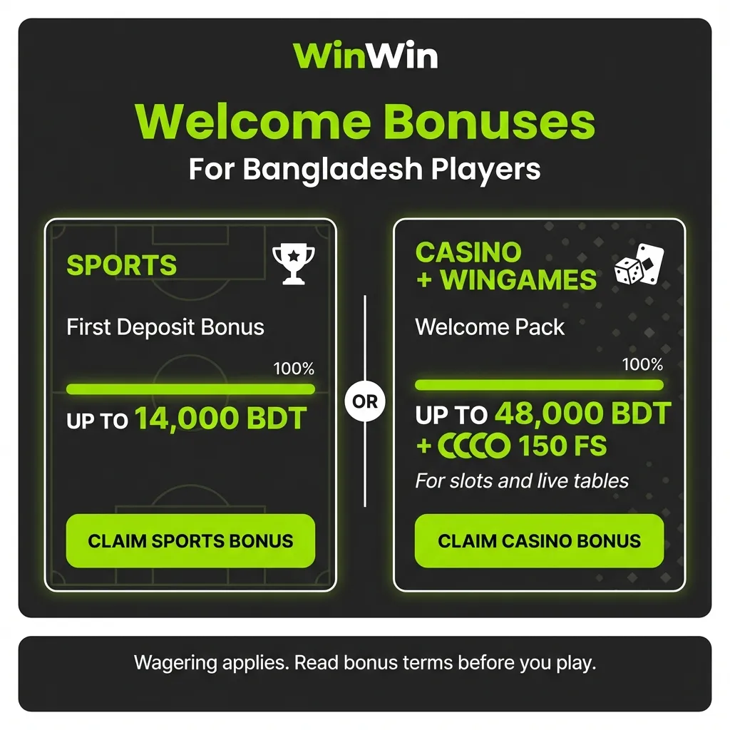 Welcome bonuses for Bangladesh players on WinWin - up to 48,000 BDT + free spins