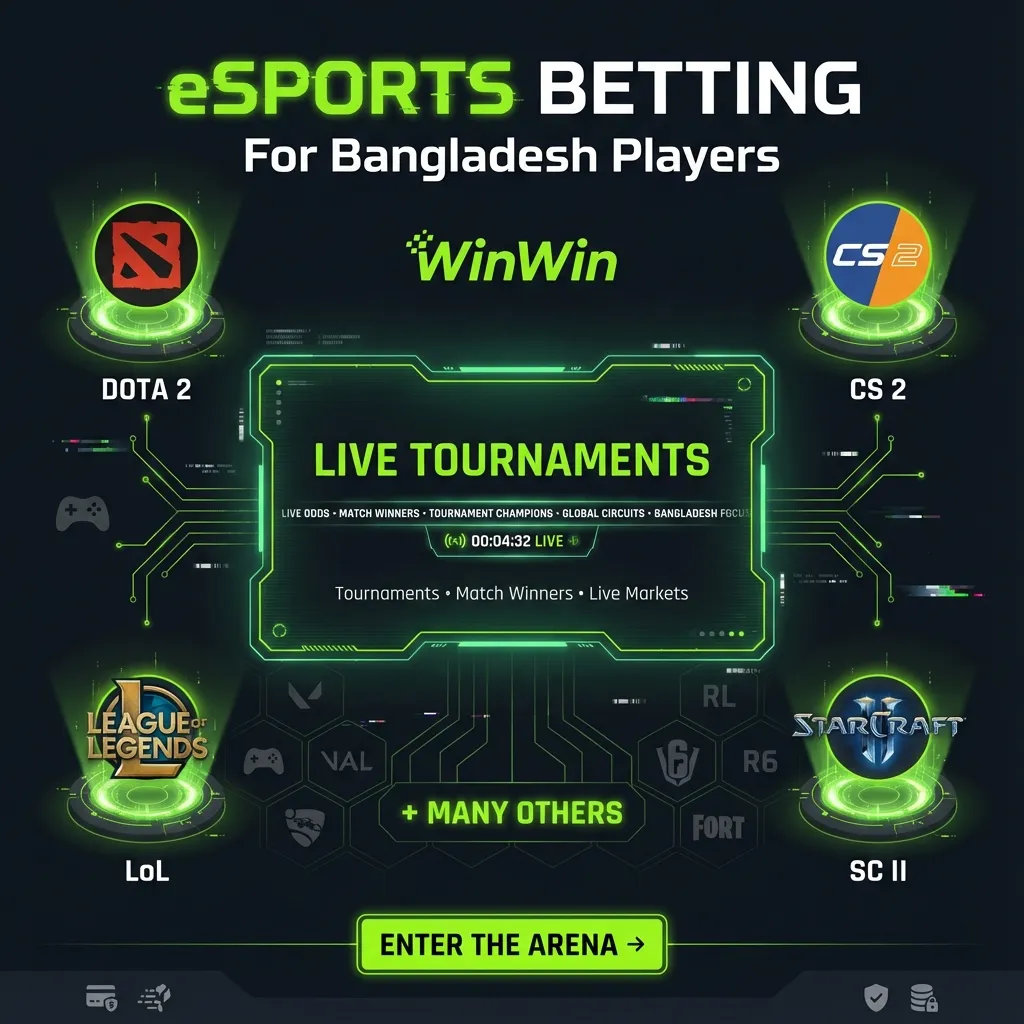 eSports Betting on WinWin for Bangladesh Players - Dota 2, CS 2, LoL