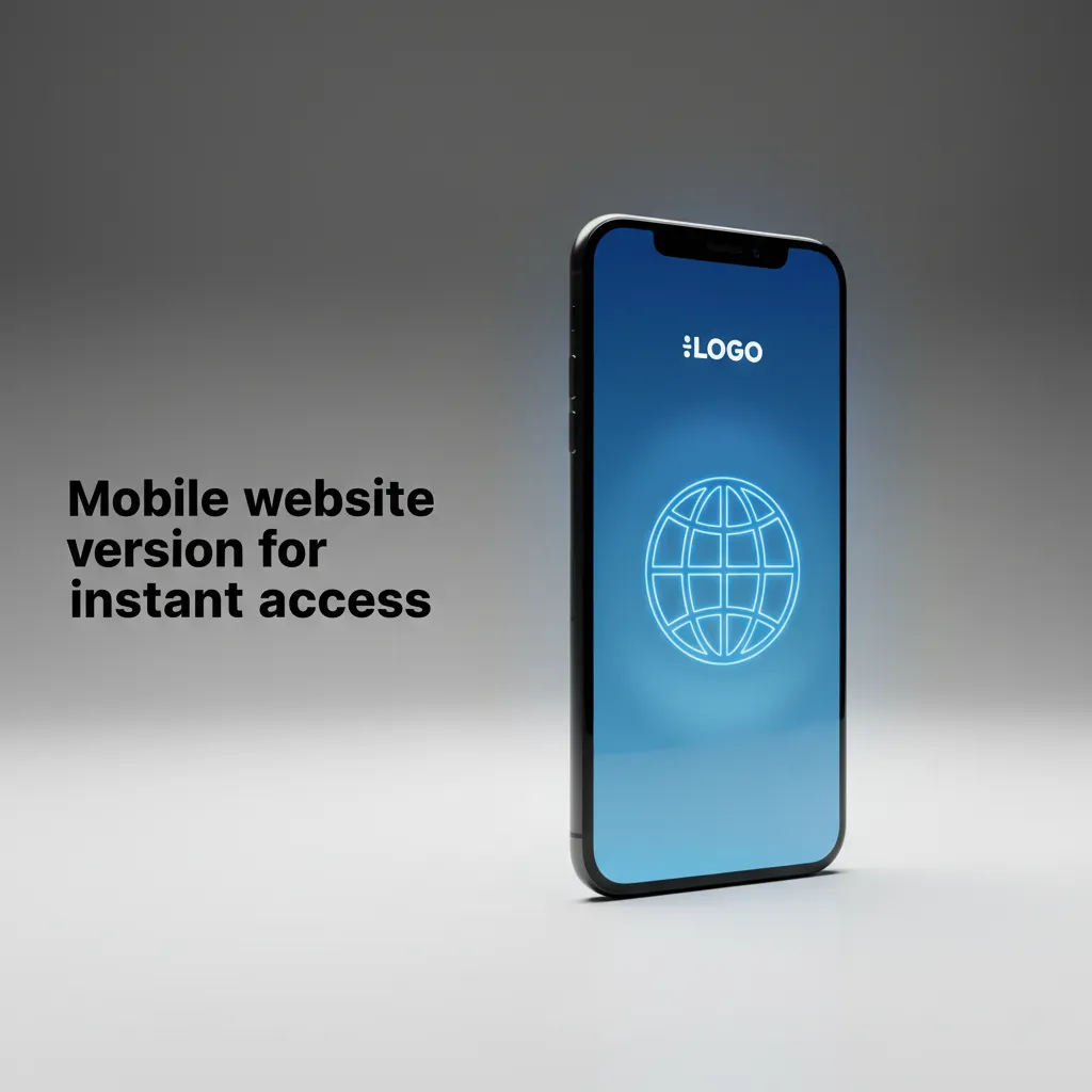 Smartphone and tablet showing mobile website with sports betting, casino, live scores, payments no app install, auto updates