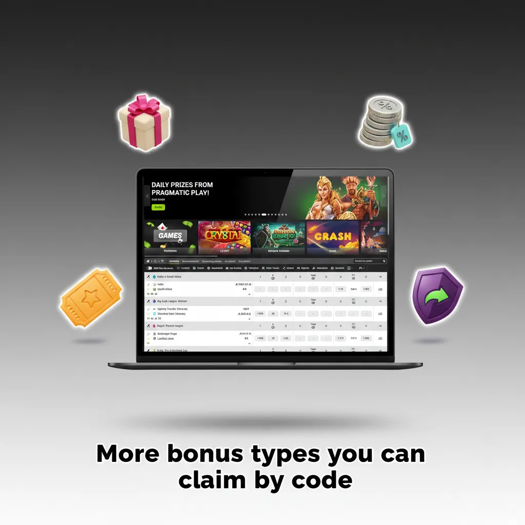 Bonus types you can claim by code on WinWin: sports and casino, free bets, acca boost, cashback, reloads, free spins.