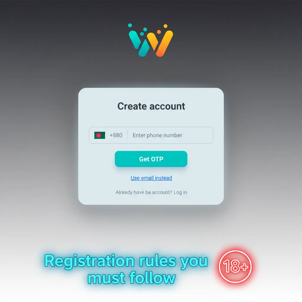 WinWin Bangladesh registration rules: 18+, legal details only, one account, active contacts, KYC ID and address proof